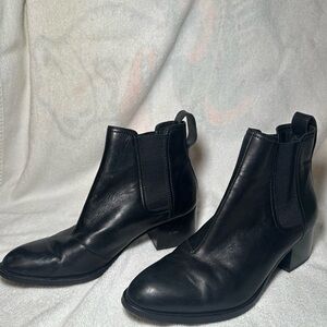 Rag & Bone Walker Black Full Genuine Leather Chelsea Ankle Boot Size 36.5